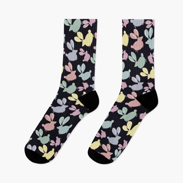 Item preview, Colorful Cute Bunny Rabbits on Black designed and sold by Artistestella.