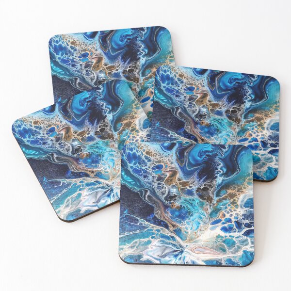 Item preview, waves crashing acrylic pour painting designed and sold by Paula Witte.
