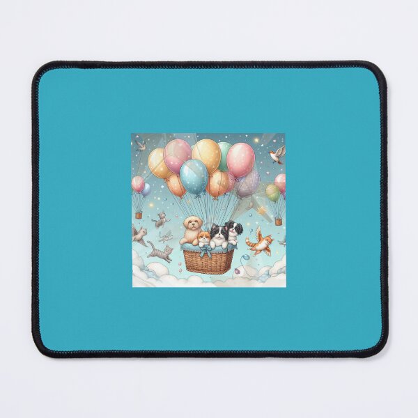 Item preview, Woof top Wanderers: Cats & Dogs in a Balloon/ Balloon Basket Buddies designed and sold by choder61.
