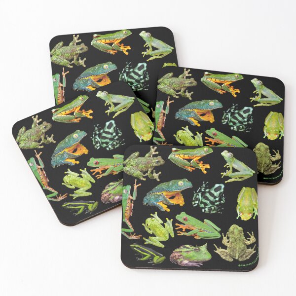 Item preview, Tropical Frogs Collage! Tree-frogs, dart-frogs and more! designed and sold by Crotaluszonata.