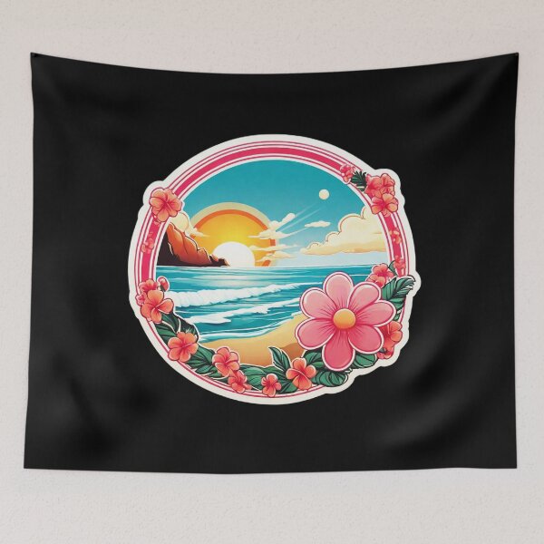 Item preview, Bubblegum Sun over Hawaii Beach with Orchids designed and sold by NautiChic.