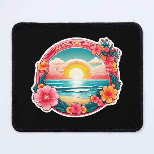 Item preview, Bubblegum Sun over Hawaii Beach with Flowers designed and sold by NautiChic.