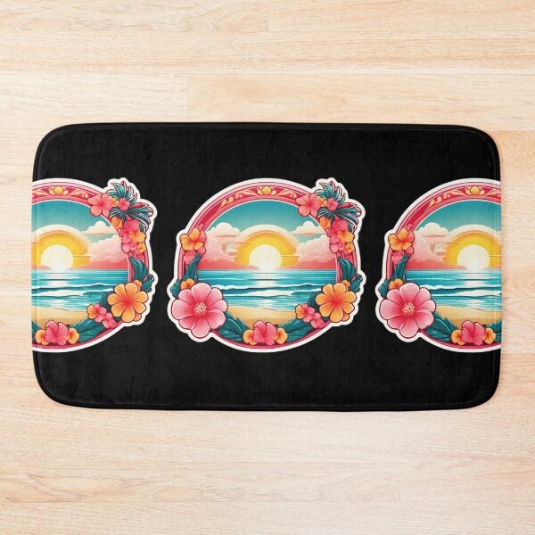 Item preview, Bubblegum Sun over Hawaii Beach with Flowers designed and sold by NautiChic.
