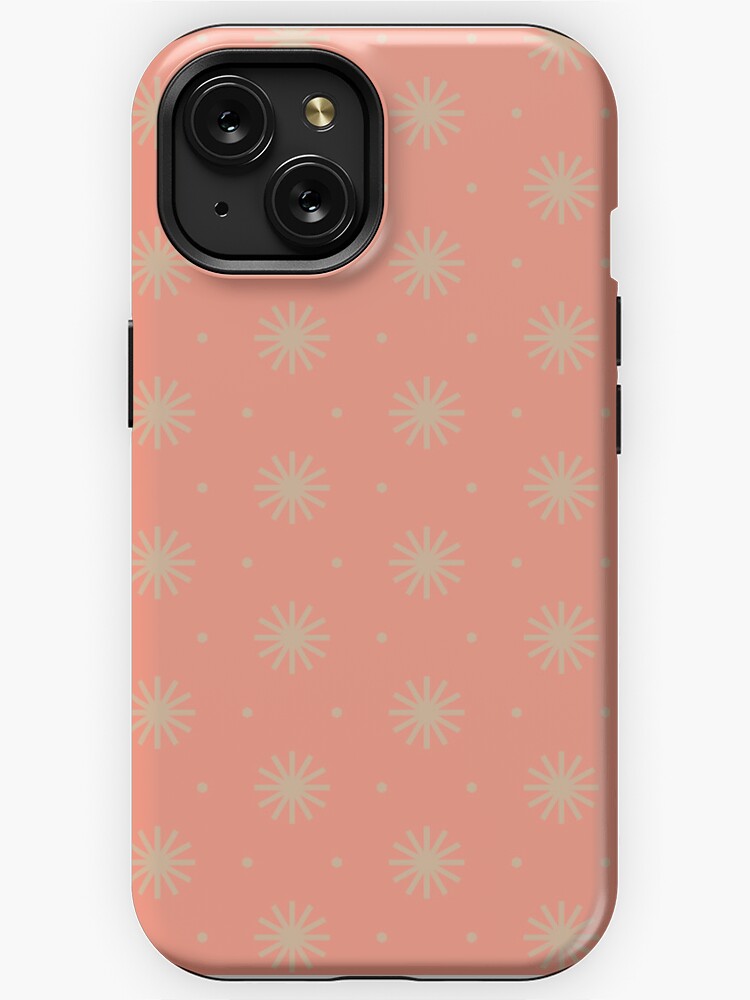 iPhone Case, Geometric Peach Plethora Honey Pink Suns and Dots designed and sold by Triplicate Limited