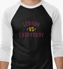 LeBron VS Everybody | Wine & Gold Men's Baseball ¾ T-Shirt
