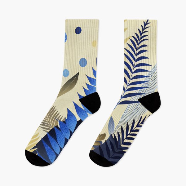 Item preview, Blue and Gold Leaves designed and sold by Bunmigraphics .