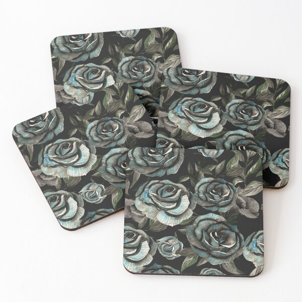 Item preview, Drawing of Black roses pattern designed and sold by EmeraldeaArt.