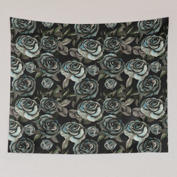 Item preview, Drawing of Black roses pattern designed and sold by EmeraldeaArt.