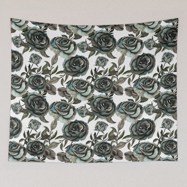 Item preview, Drawing of Black roses transparent pattern designed and sold by EmeraldeaArt.