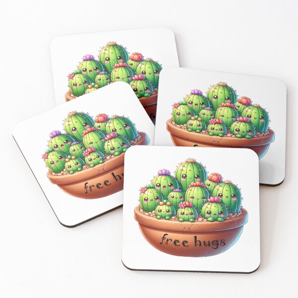 Item preview, Abrazos gratis - Dibujos animados lindo cactus Lámina artística designed and sold by IM Hunter.