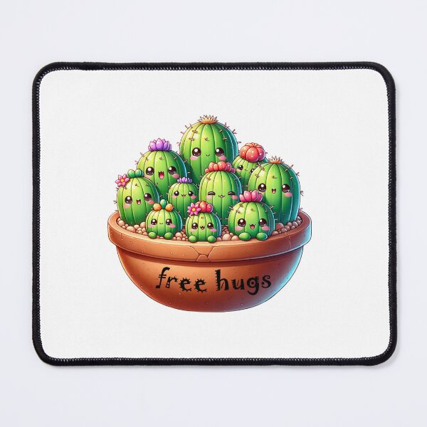 Item preview, Free Hugs - Cute Cactus Cartoon Art Print designed and sold by IM Hunter.