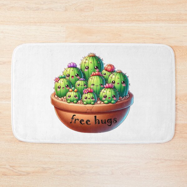 Item preview, Free Hugs - Cute Cactus Cartoon Art Print designed and sold by IM Hunter.