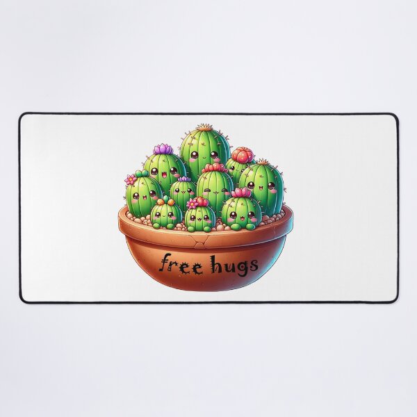 Item preview, Free Hugs - Cute Cactus Cartoon Art Print designed and sold by IM Hunter.
