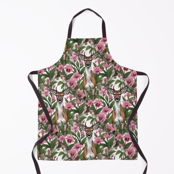 Item preview, New Hampshire White Tailed Deer And Pink Ladys Slipper Pattern  designed and sold by taiche.
