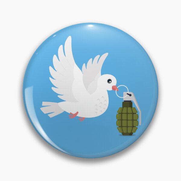 Item preview, War and Peace - Dove of Peace with hand grenade designed and sold by messy-nessie.