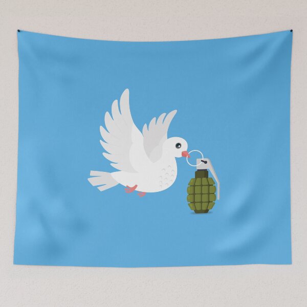Item preview, War and Peace - Dove of Peace with hand grenade designed and sold by messy-nessie.