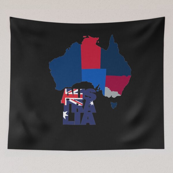 Item preview, Australia Flag Map tasmania  melbourne  sydney  perth  designed and sold by AnimalsDH305.