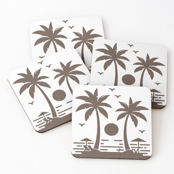 Item preview,  seaside vacation with coconut tree illustration designed and sold by IVES DESIGN.
