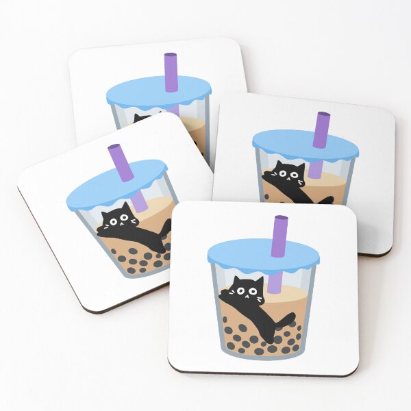 Item preview, black cat love bubble tea designed and sold by ichirochen.