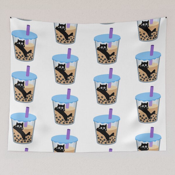 Item preview, black cat love bubble tea designed and sold by ichirochen.
