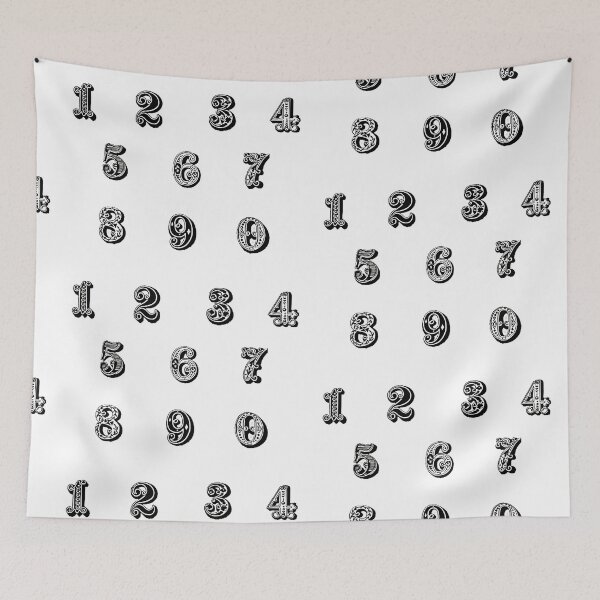 Item preview, vintage stylized number stickers set designed and sold by Numbers-Art.