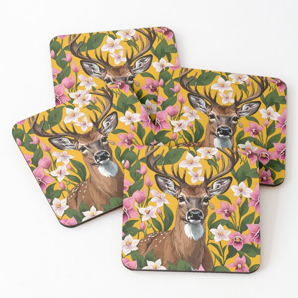 Item preview, New Hampshire White Tailed Deer And Pink Ladys Slipper 2 designed and sold by taiche.