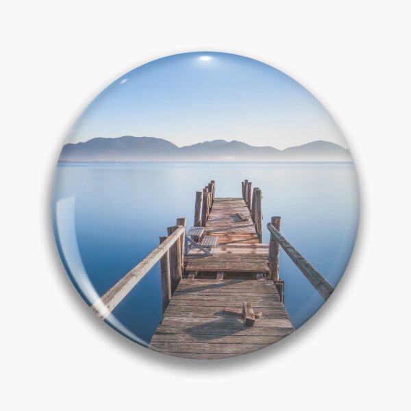 Item preview, Wooden jetty on the lake at sunrise. Torre del Lago Puccini, Italy designed and sold by Stefano Orazzini.