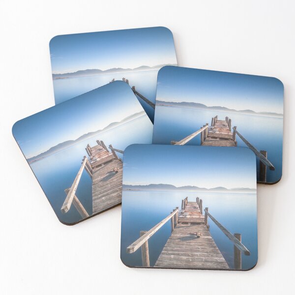Item preview, Wooden jetty on the lake at sunrise. Torre del Lago Puccini, Italy designed and sold by Stefano Orazzini.