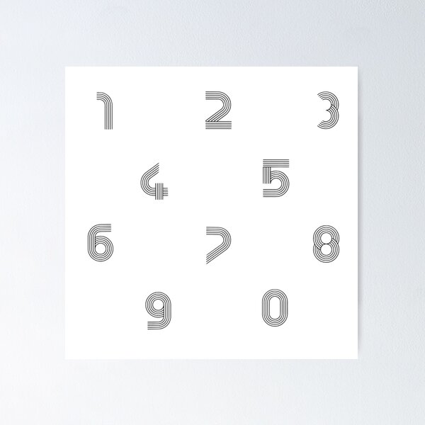 Item preview, pack of retro vintage number stickers designed and sold by Numbers-Art.