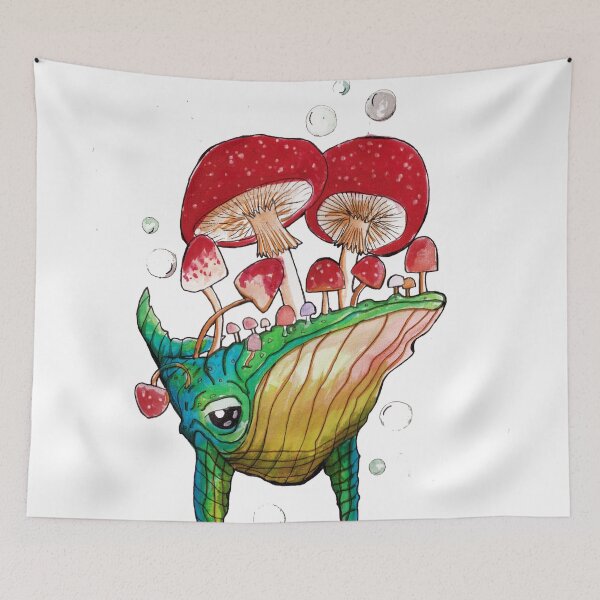 Item preview, mushroom whale designed and sold by Ashleigh O'Lynn.