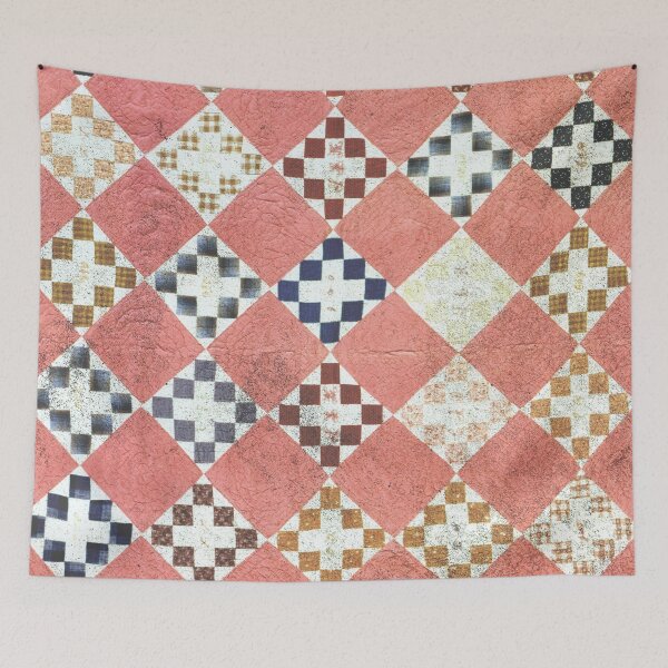 Item preview, Pink Vintage Presentation Quilt | Textile Print | Bossy Cat Home designed and sold by BossyCatHome.