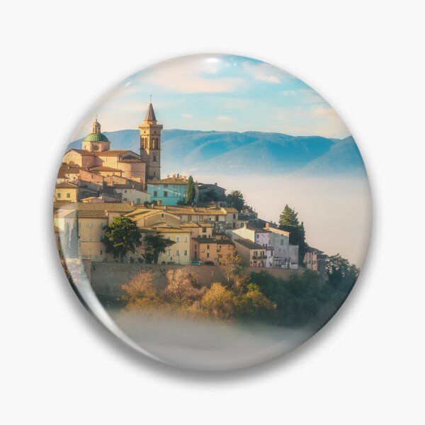 Item preview, Trevi picturesque village in a foggy morning. Umbria, Italy. designed and sold by Stefano Orazzini.