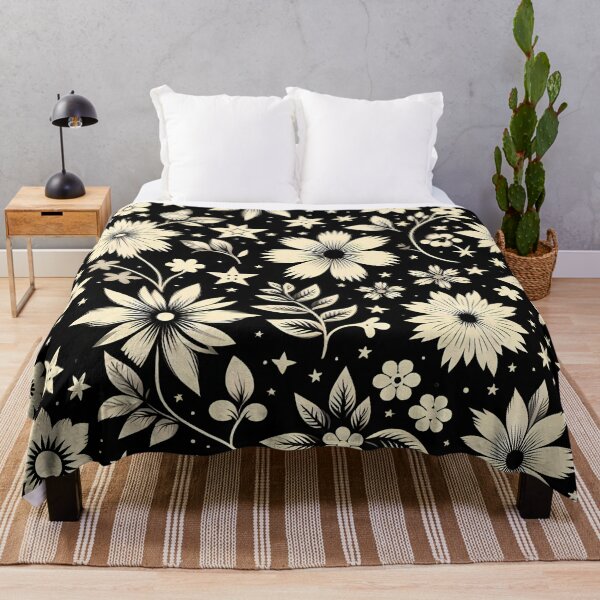 Item preview, Black and Beige Floral Pattern designed and sold by GraphicsClub.