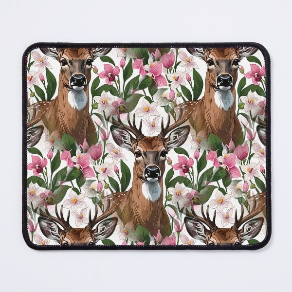 Item preview, New Hampshire White Tailed Deer And Pink Ladys Slipper Pattern 2 designed and sold by taiche.