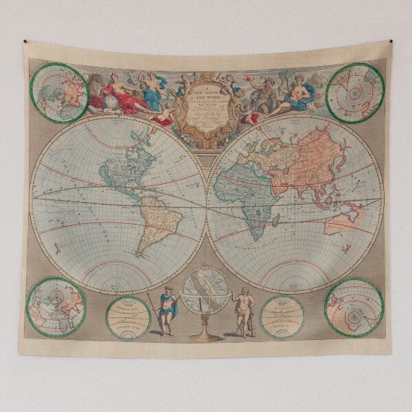 Item preview, vintage world map, John Senex designed and sold by Mauswohn.
