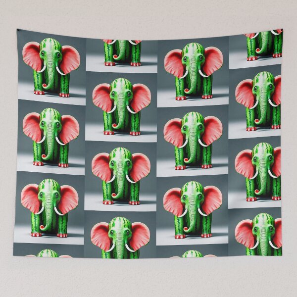 Item preview, watermelon elephant designed and sold by Timilena.