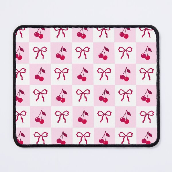 Item preview, checkered pattern with cherries and bows designed and sold by burbura.