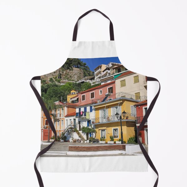 Item preview, Street with old colorful buildings in Parga Greece designed and sold by goceris.