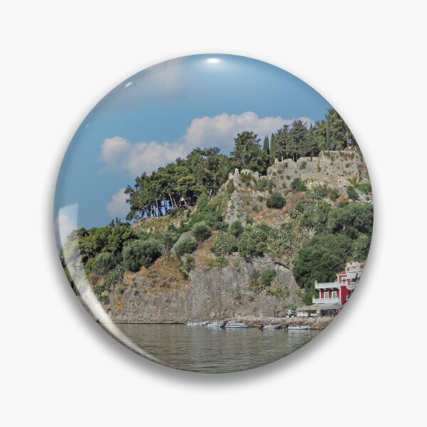 Item preview, Old colorful buildings and castle in Parga Greece designed and sold by goceris.