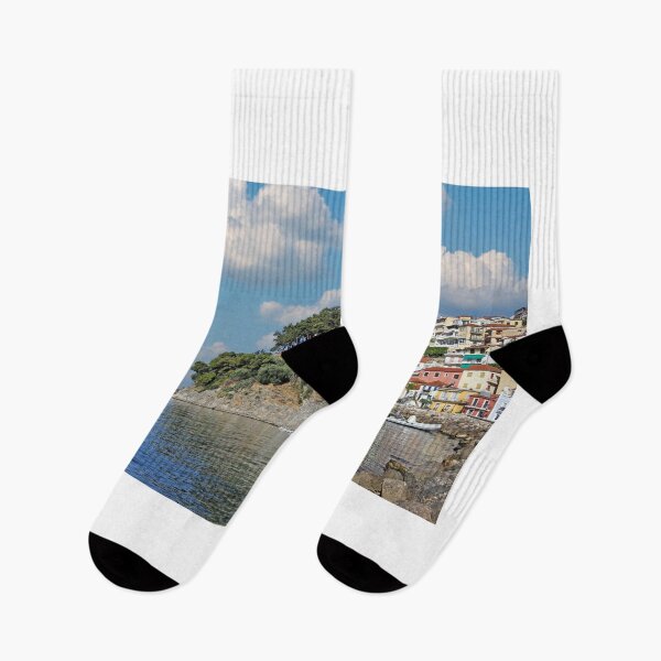 Item preview, Old colorful buildings and castle in Parga Greece designed and sold by goceris.