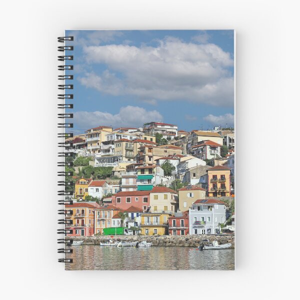 Item preview, Old colorful buildings and castle in Parga cityscape designed and sold by goceris.