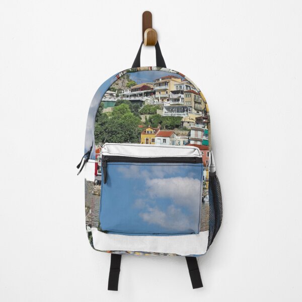 Item preview, Old colorful buildings and castle in Parga cityscape designed and sold by goceris.