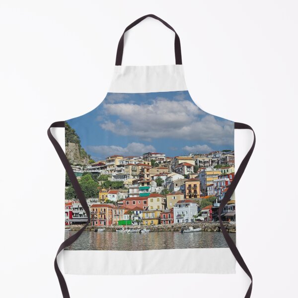 Item preview, Old colorful buildings and castle in Parga cityscape designed and sold by goceris.