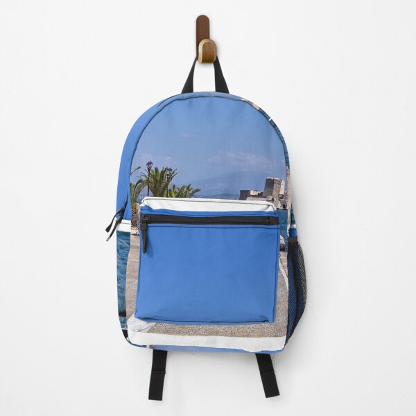 Item preview, Small fishing boats and Bourtzi fortress in Nafplio, Peloponnese, Greece designed and sold by goceris.