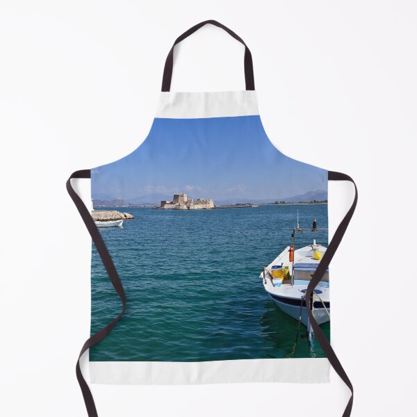 Item preview, Small boat and Bourtzi fortress in Nafplio, Peloponnese, Greece designed and sold by goceris.