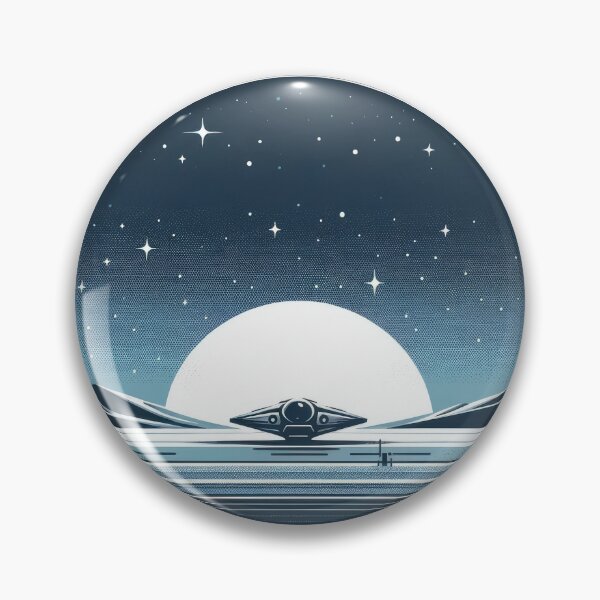Item preview, Alien Landscape with Futuristic Spaceship designed and sold by SunkenCost.