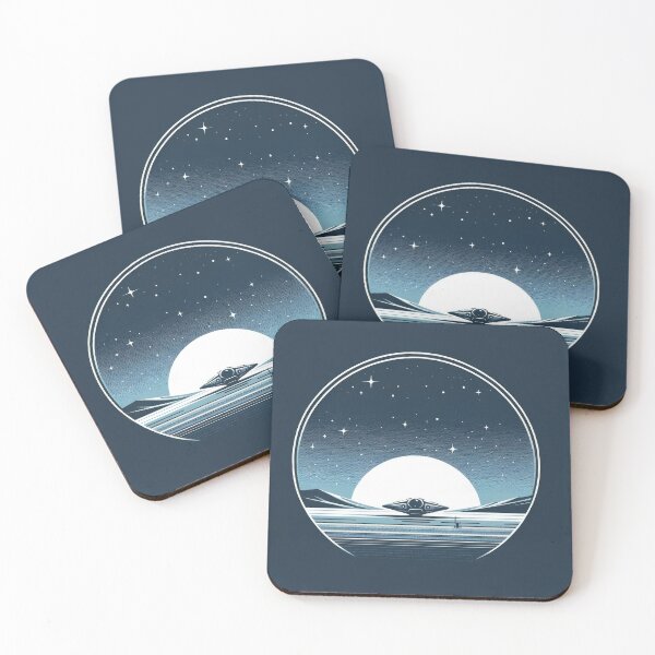 Item preview, Alien Landscape with Futuristic Spaceship designed and sold by SunkenCost.