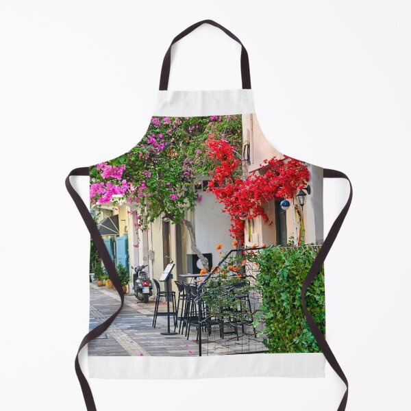 Item preview, Old houses in the narrow streets of Nafplion town with Bougainvillea flowers designed and sold by goceris.