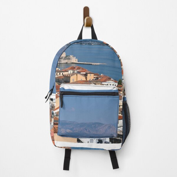 Item preview, Old town Nafplio and Bourtzi Venetian water fortress cityscapes designed and sold by goceris.