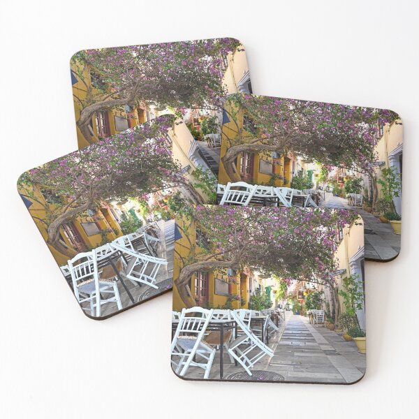 Item preview, Morning in the narrow streets of Nafplion town with Bougainvillea flowers designed and sold by goceris.